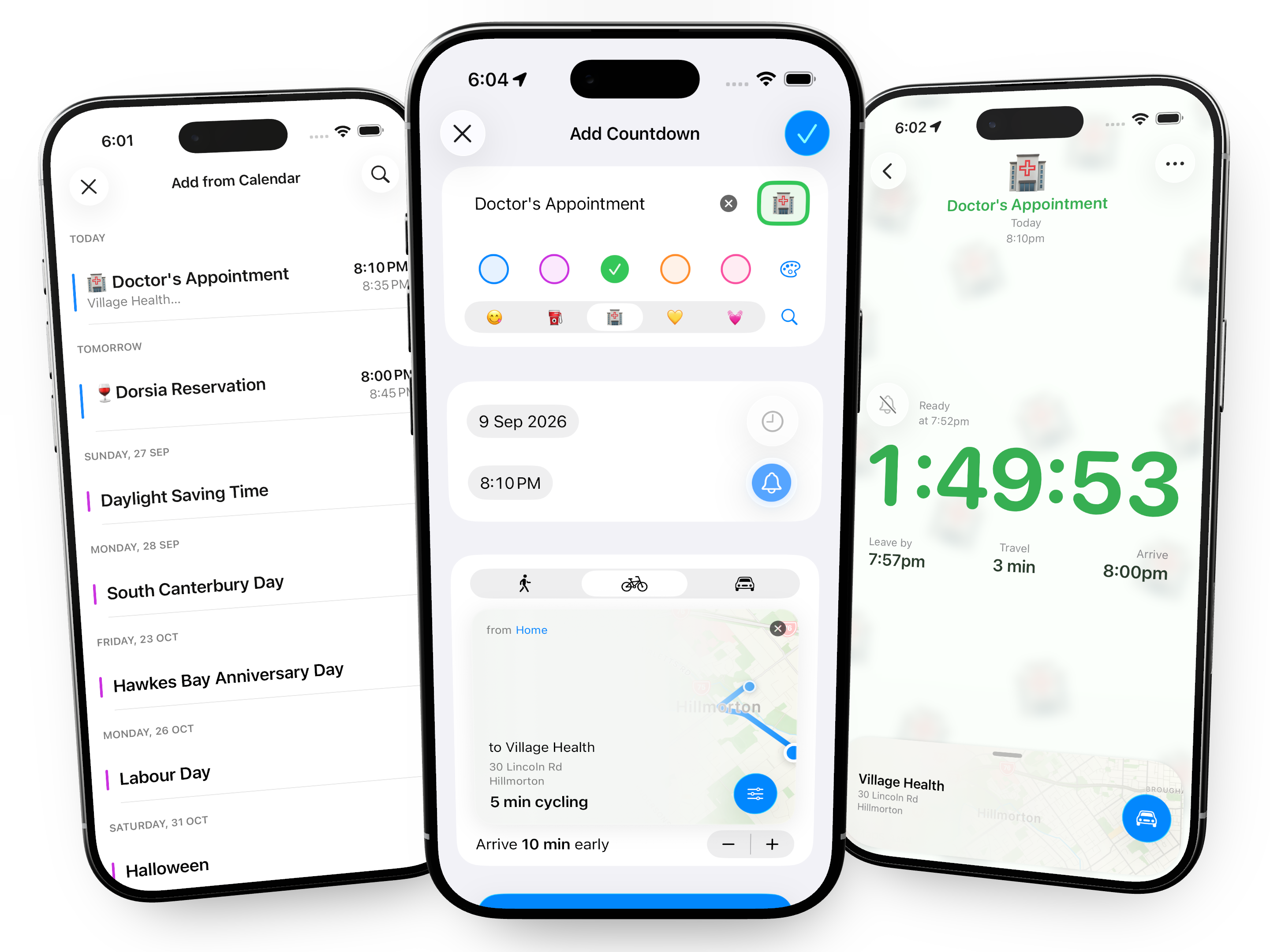Selecting a calendar event to create a Timely countdown